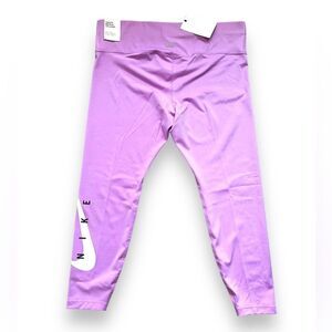 Nike Womens Running Tight Fit Epic Luxe Purple Leggings, Size 1X Swoosh Logo NWT